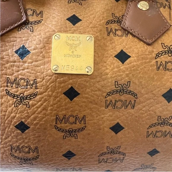 MCM COGNAC BOSTON BAG - Picture 2 of 14